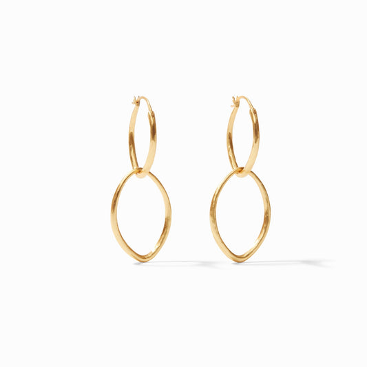 Fleur-de-Lis 2-in-1 Single to Double Hoop Earrings | 2in