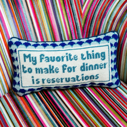 Needlepoint Pillow | Reservations