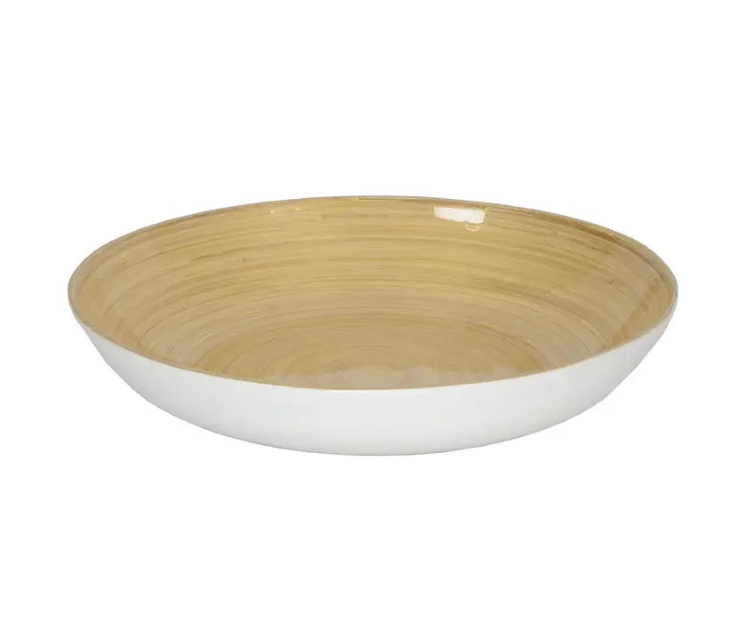 Bamboo Classic Fruit Bowl | 11.8 x 2in White