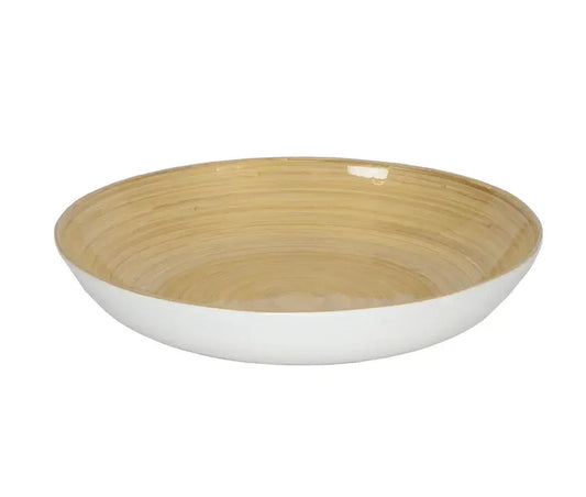 Bamboo Classic Fruit Bowl | 11.8 x 2in White