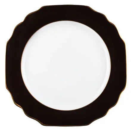 Georgian Colorsheen Ultra-White Gold Salad Plate | 8.5in Black