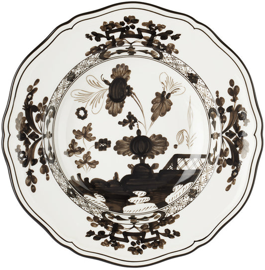 Ginori 1735 Oriente Italiano Soup Plate | Albus Black + White 9.5in