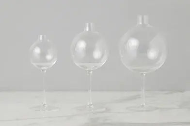 Clear Wine Glass Vase | 8.75in