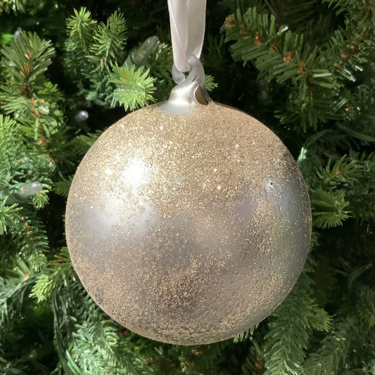 Glitter Pewter Dust Ornament 4.7in