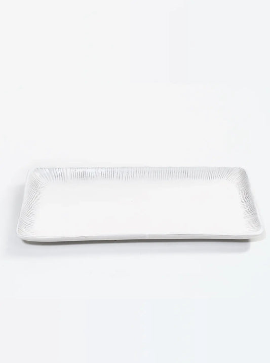 Graffito Rectangular Tray | 12.5x8in White