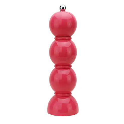 Bobbin Wood Lacquer Salt or Pepper Mill Grinder | 9.5in Watermelon Pink