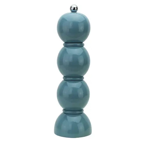 Bobbin Wood Lacquer Salt or Pepper Mill Grinder | 9.5in Chambray Blue