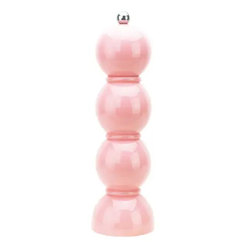 Bobbin Wood Lacquer Salt or Pepper Mill Grinder | 9.5in Pastel Pink