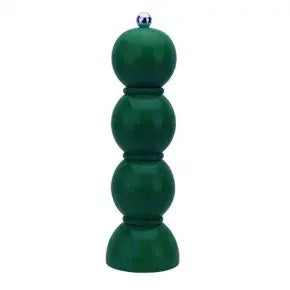 Bobbin Wood Lacquer Salt or Pepper Mill Grinder | 9.5in Racing Green