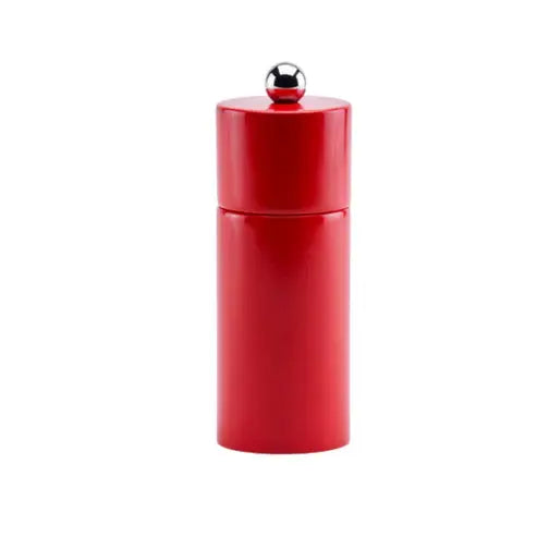 Mini Columnn Wood Lacquer Salt or Pepper Mill Grinder | 5.5in Red