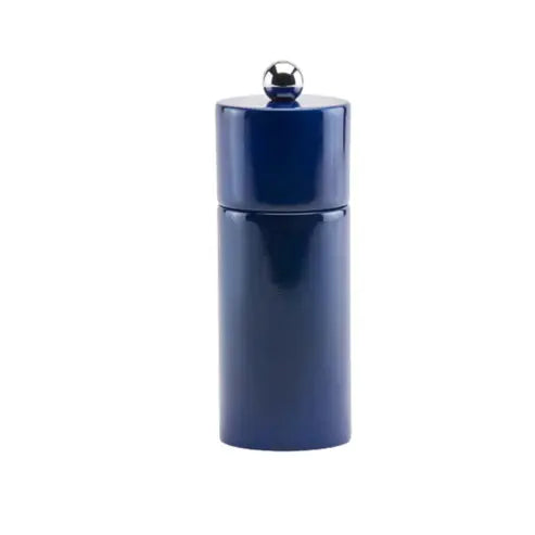Mini Columnn Wood Lacquer Salt or Pepper Mill Grinder | 5.5in Navy Blue
