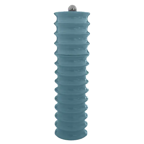Twister Wood Lacquer Salt or Pepper Mill Grinder | 9.5in Chambray Blue