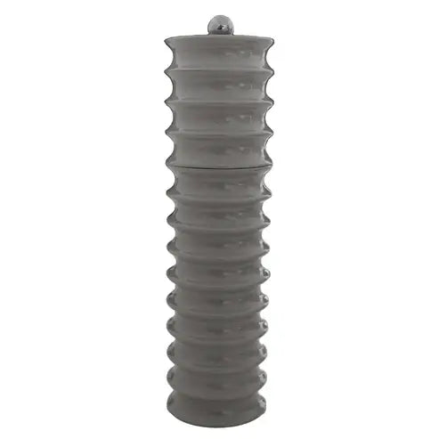 Twister Wood Lacquer Salt or Pepper Mill Grinder | 9.5in Chiffon Gray