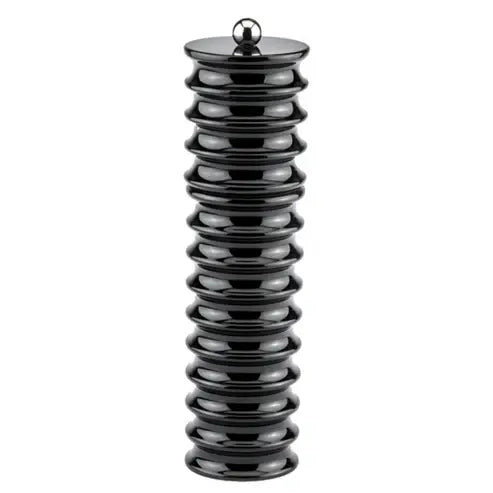 Twister Wood Lacquer Salt or Pepper Mill Grinder | 9.5in Black