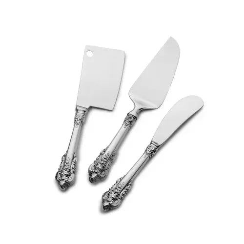 Sterling Silver Cheese Knife Set | Grande Baroque 3pc