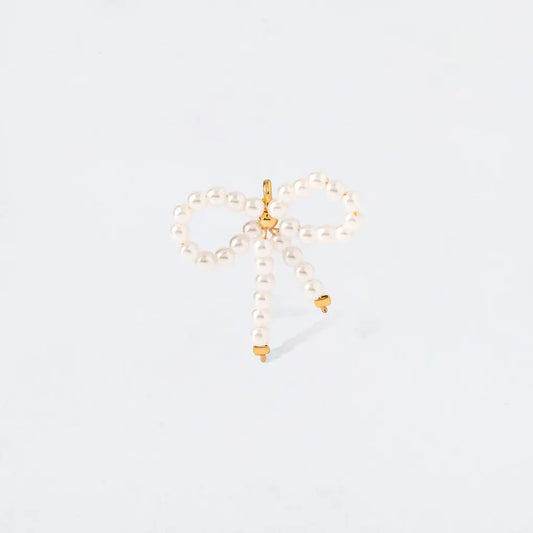 Pearl Bow Charm Pendant