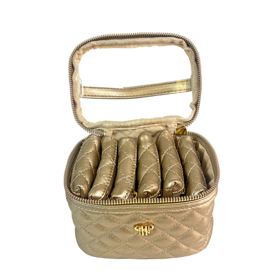 Getaway Jewelry Case | Gold Quuilted
