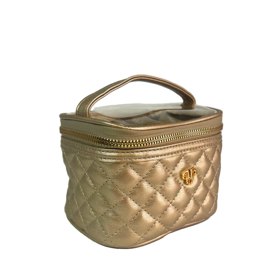 Getaway Jewelry Case | Gold Quuilted