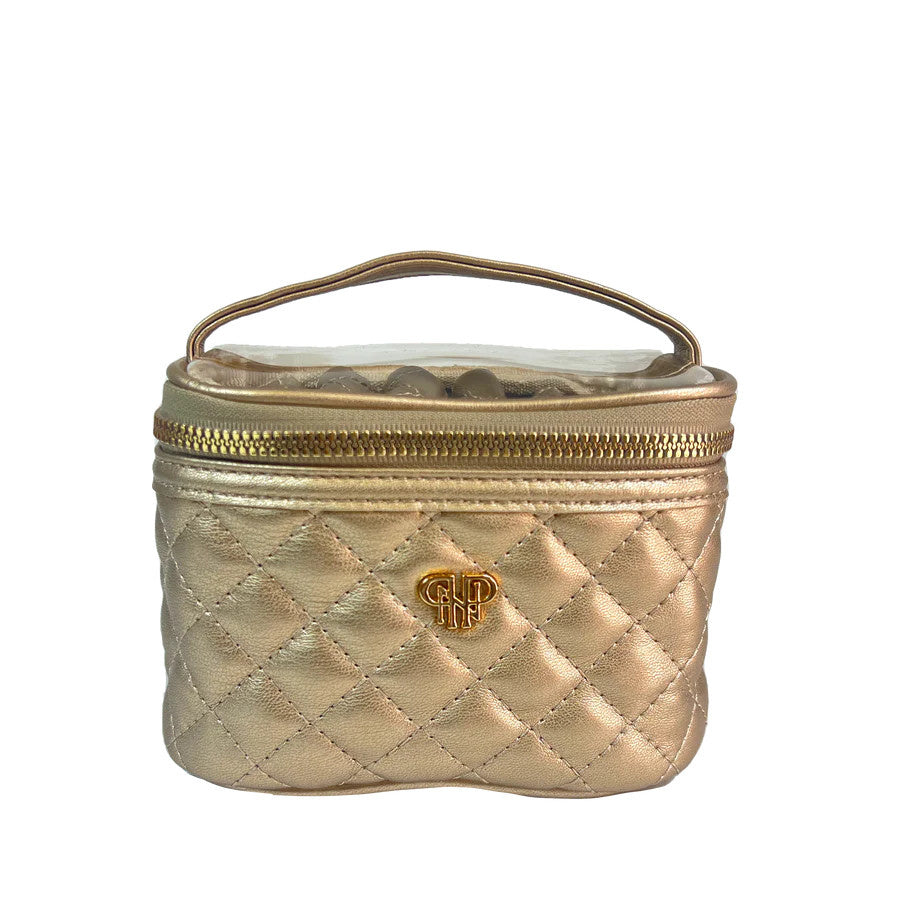 Getaway Jewelry Case | Gold Quuilted