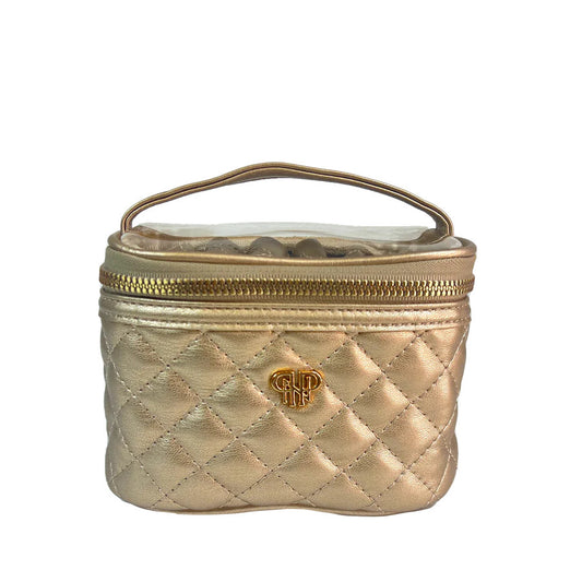 Getaway Jewelry Case | Gold Quuilted