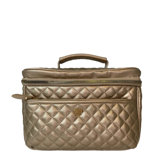 Classic Train Case | Gold Quilted