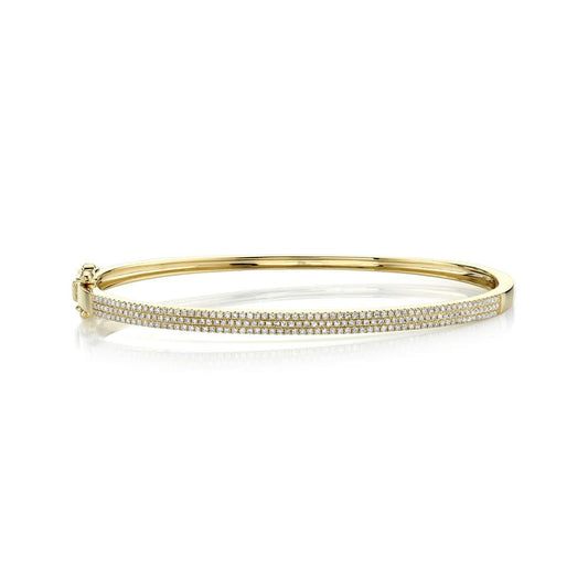 Diamond Pave Bangle Bracelet | 14k Yellow Gold .52c
