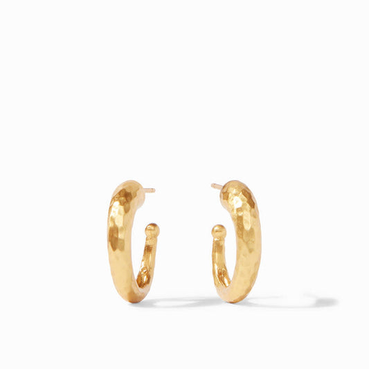Hammered Gold Hoop Earrings | Medium