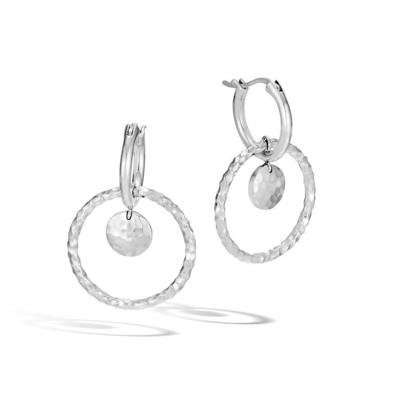 Dot Drop Hammered Interlink Earrings