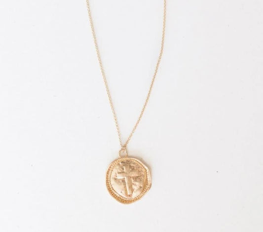 Haven Gold Cross Pendant Necklace | 16.5in + 2in Ext