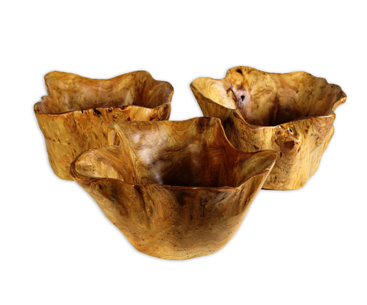 Root Wood Live Edge Deep Salad Bowl | Large