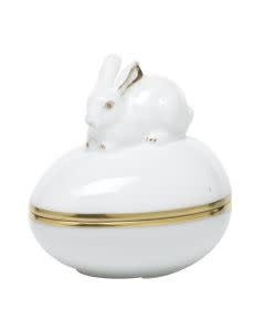 Herend Golden Edge Egg Bonbon with Bunny | 3in
