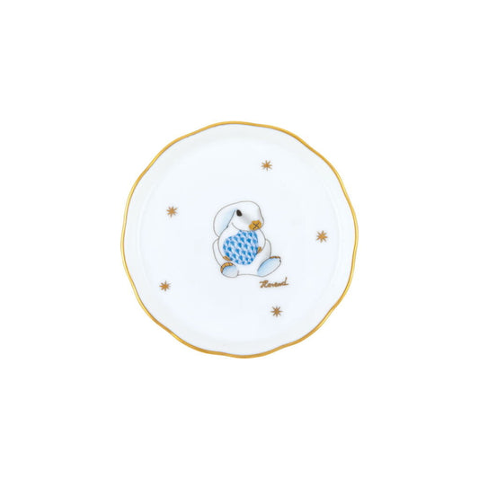 Herend Bunny Coaster | 4in Blue