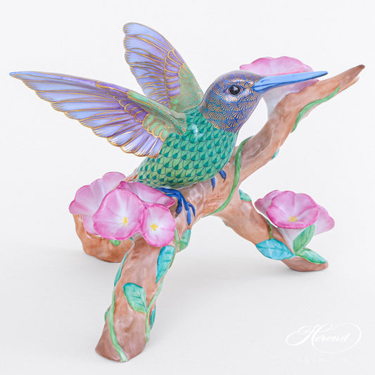 Herend Hummingbird on Flowered Branch | 8.25in
