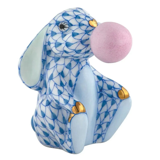 Herend Bubble Gum Bunny | 2.25in Blue