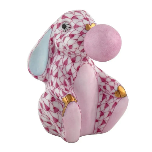 Herend Bubble Gum Bunny | 2.25in Raspberry