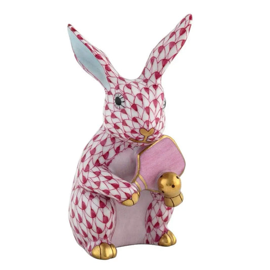 Herend Pickleball Bunny | 3.25in Raspberry