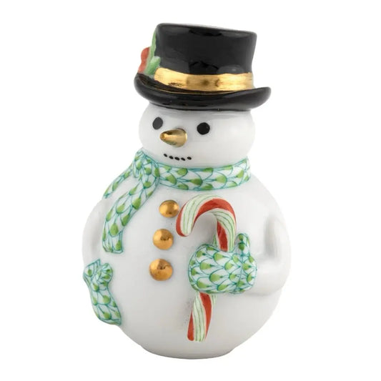 Herend Candy Cane Snowman | 3in Key Lime