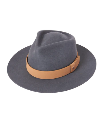 Womens Wide Brim Fedora Hat | Cara Denim Blue