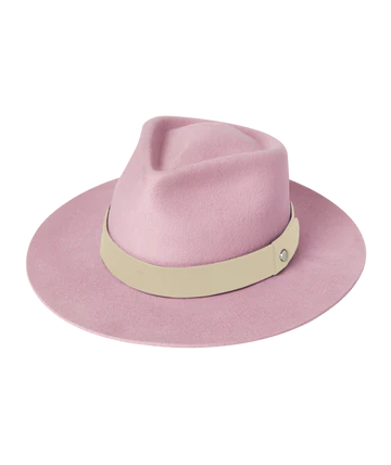 Womens Wide Brim Fedora Hat | Cara Dusty Pink