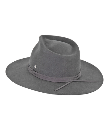 Womens Wide Brim Fedora Hat | Alice Charcoal