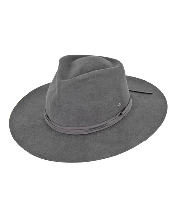 Womens Wide Brim Fedora Hat | Alice Charcoal