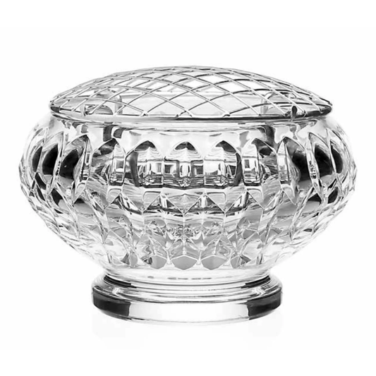 William Yeoward Crystal Merle Rose Bowl + Wire Flower Frog Set | 6in