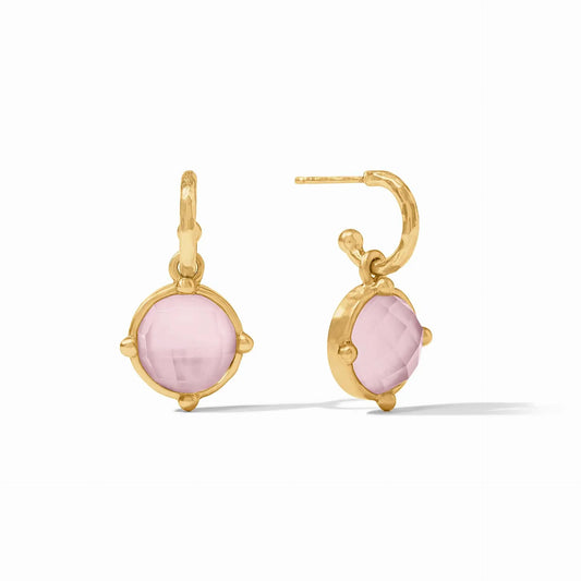 Honeybee Hoop + Charm Gold Earrings | Iridescent Rose