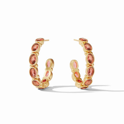 Mykonos Gold Hoop | Clear Coral Medium