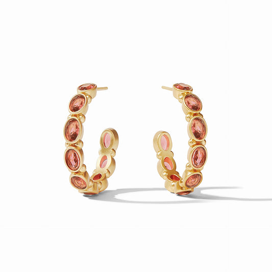 Mykonos Gold Hoop | Clear Coral Medium