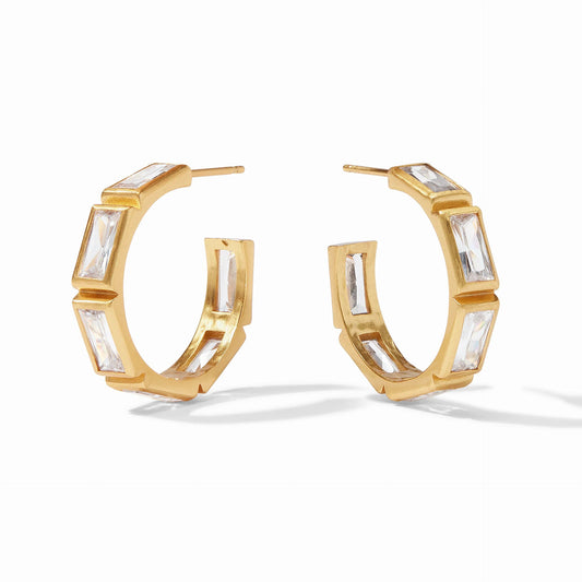 Antonia Gold Hoop Earrings | Cubic Zirconia Medium 1.1in
