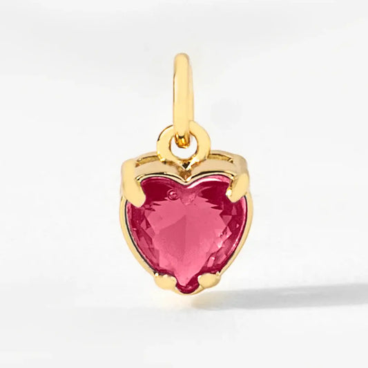 Heart Birthstone Charm Pendant | January Garnet