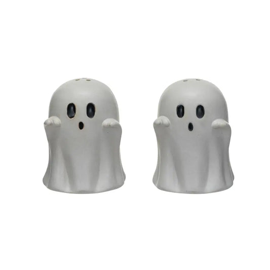 Ghost Stoneware Salt + Pepper Shaker Set | 2.25in
