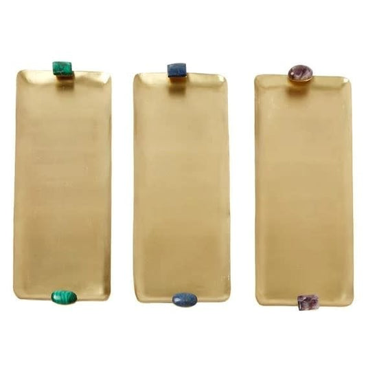 Semi Precious Stone Rectangle Tray