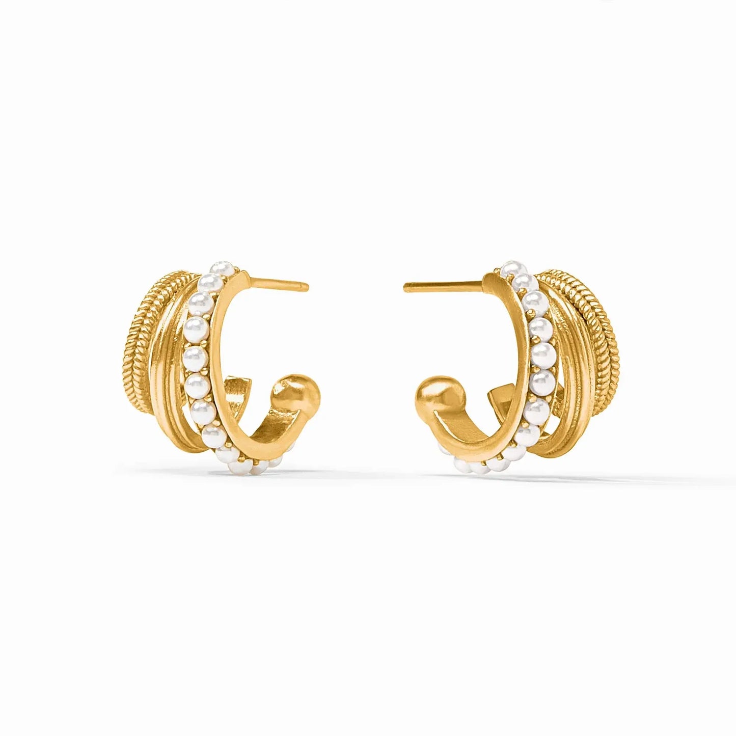 Hydra Triple Hoop Earrings | .7in Pearl